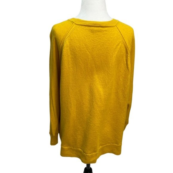 J. Crew Merino Wool Mustard Swing Sweater Oversized Size XL - Picture 7 of 12